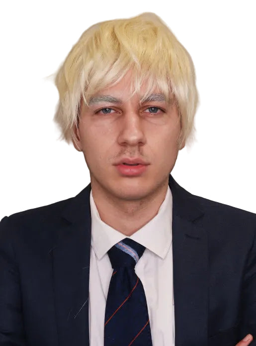 Boris Mens Messy Short Blonde Costume Wig - Alternative Image