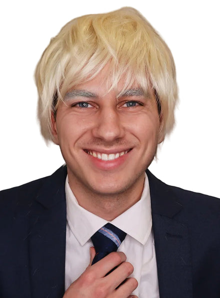 Boris Mens Messy Short Blonde Costume Wig - Main Image