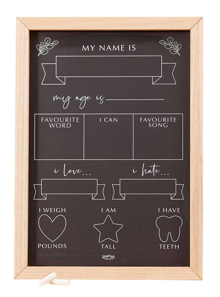 Botanical Baby Milestone Chalkboard - Main Image
