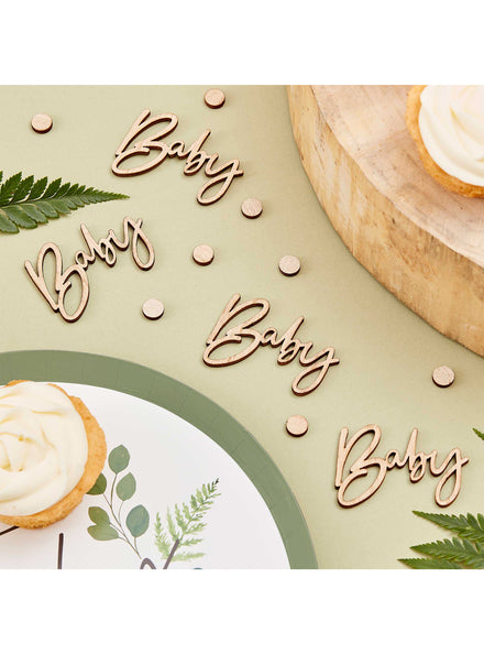 Botanical Baby Wooden Confetti - Main Image