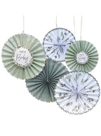 Botanical Baby Paper Fans 5 Pack - Main Image