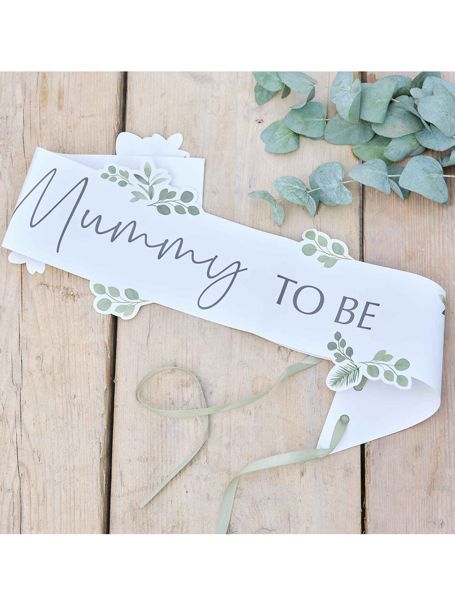 Botanical Baby Mummy to Be Sash - Lifestyle Image