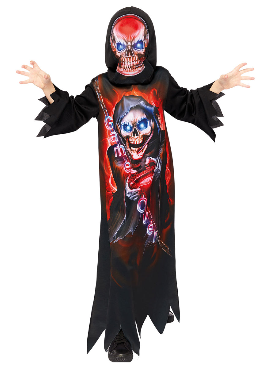 Gaming Reaper Boys Hooded Halloween Costume - Main Image