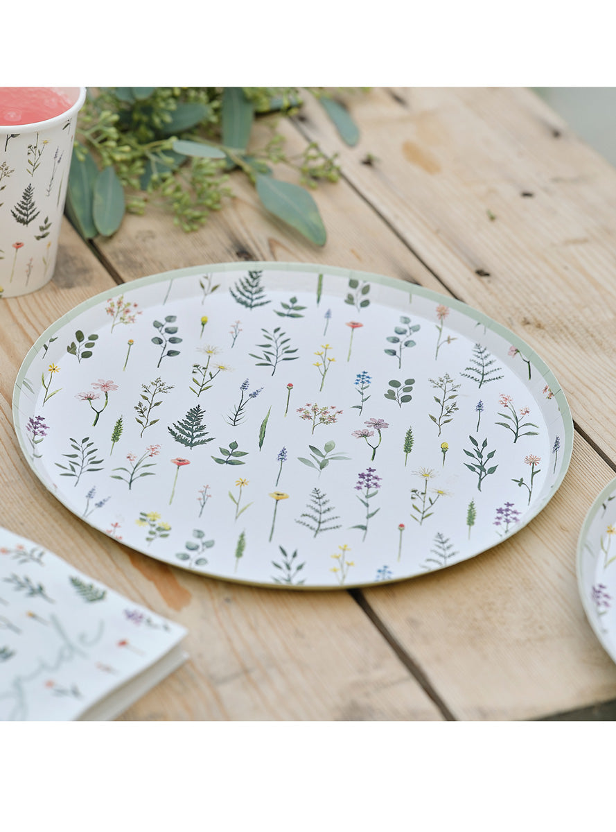 Bridal Bloom 8 Pack Floral Paper Plates – Lifestyle Image