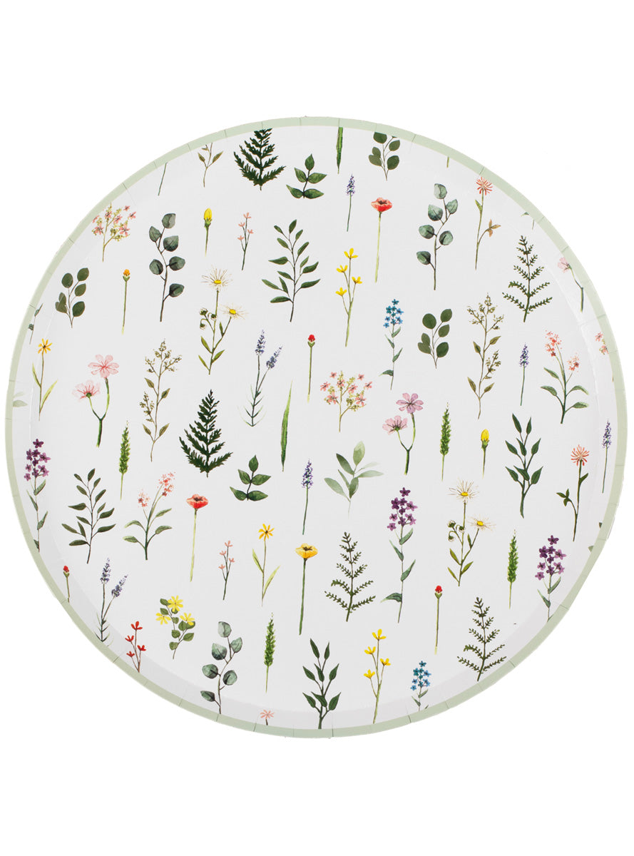 Bridal Bloom 8 Pack Floral Paper Plates – Main Image
