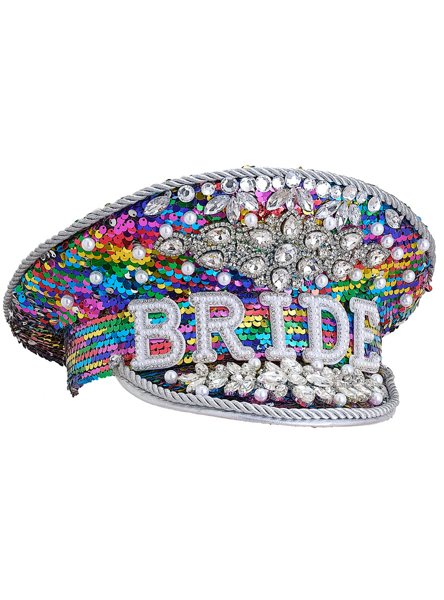 jewelled bride peaked hat - alternative image