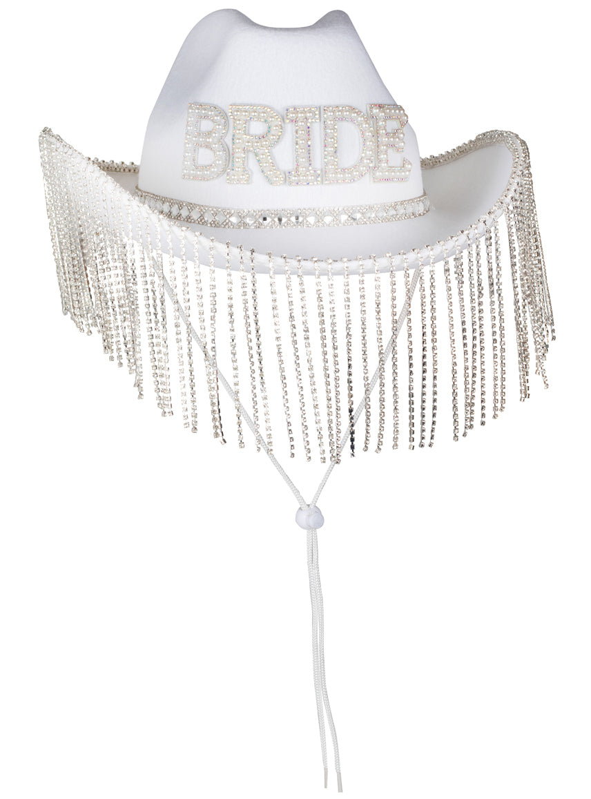 white bridal hens night cowboy hat - alternative image