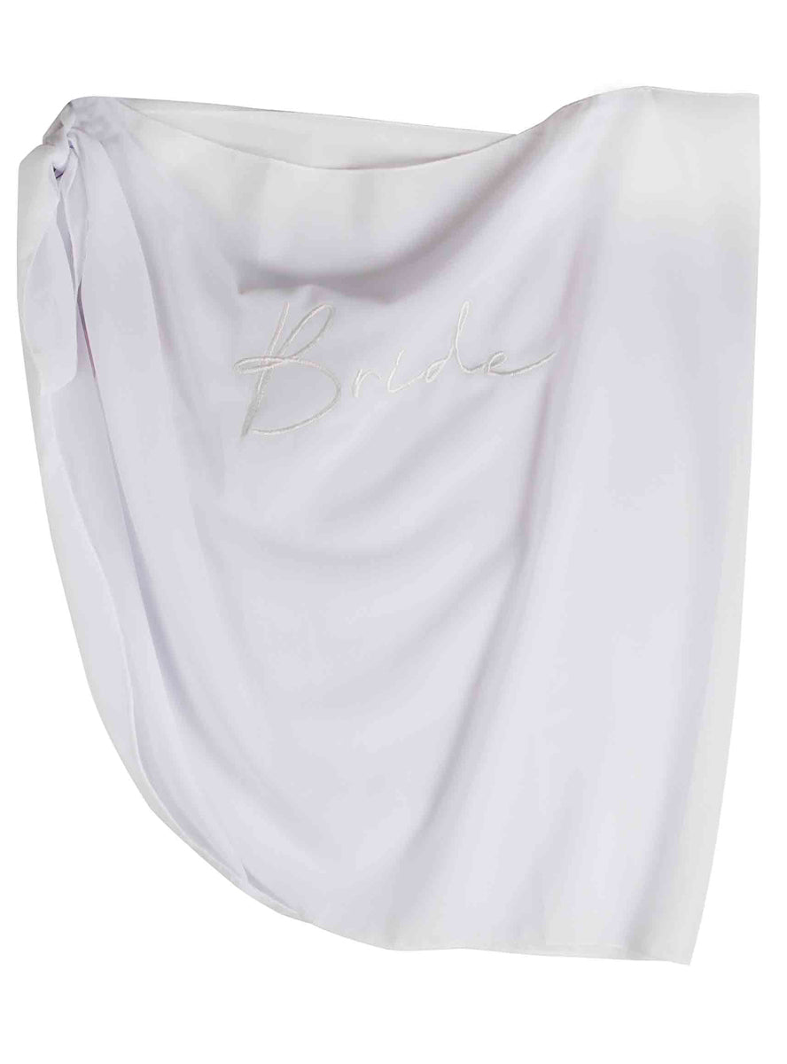 sheer white bridal shower sarong - alternative image
