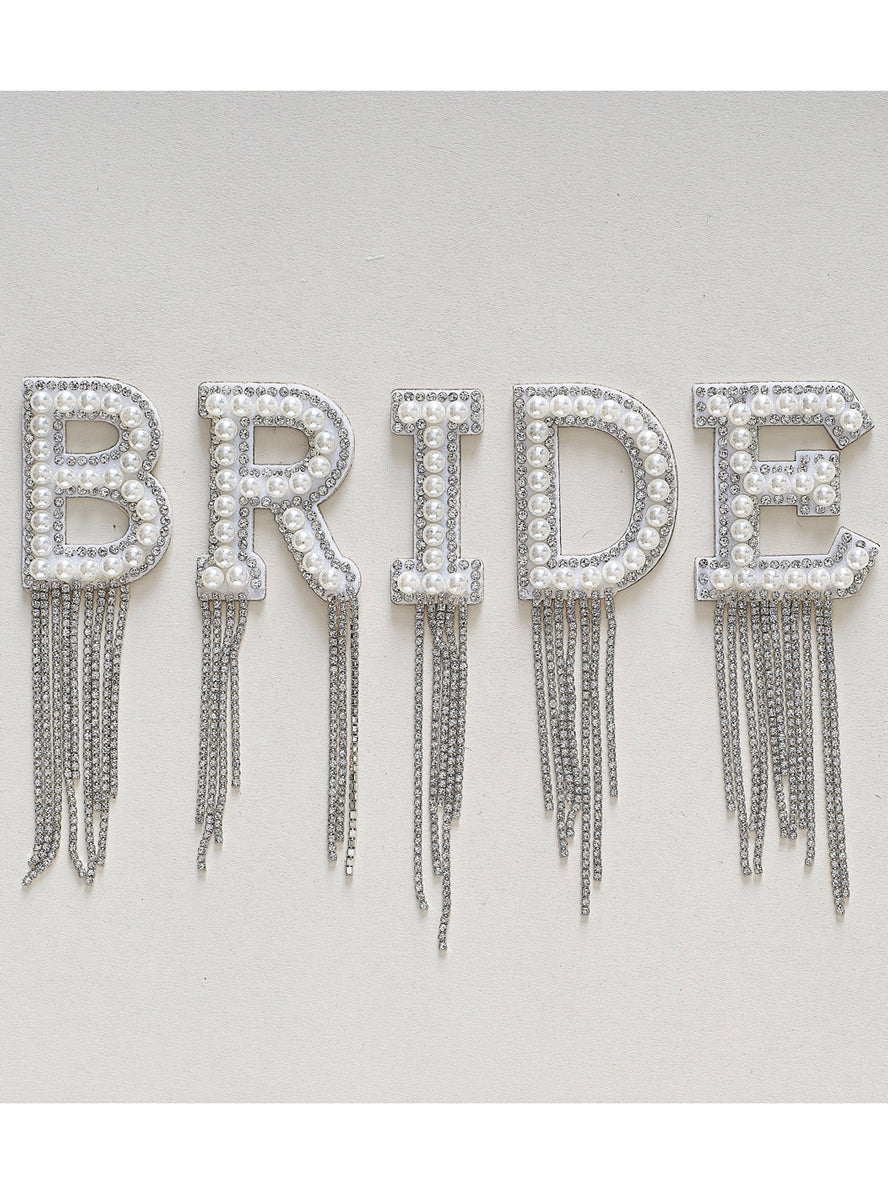 Bride Faux Pearl Hens Night Patches With Tassels - Alternative Image