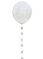 white bridal shower bride to be flower balloon - main image