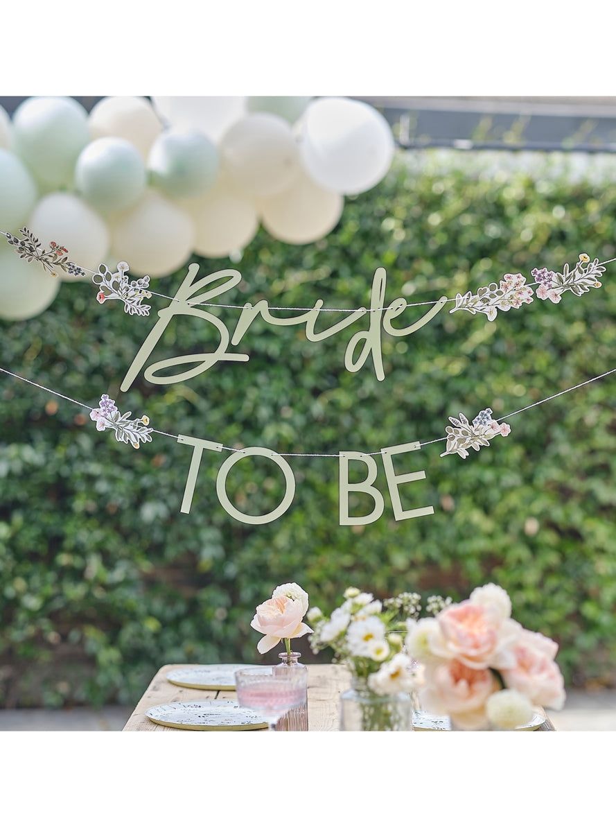 Floral bridal shower bride to be banner - lifestyle image