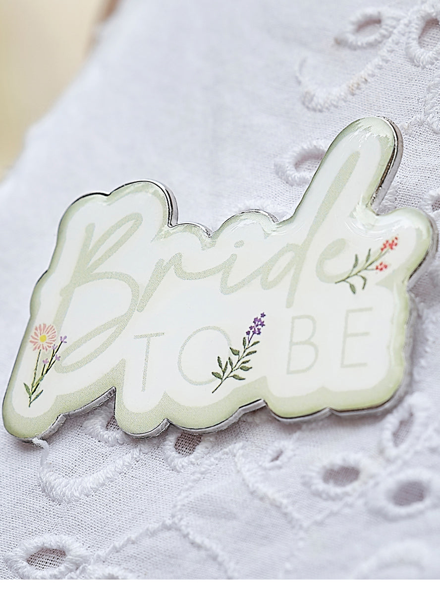 green bridal flower enamel pin - lifestyle image