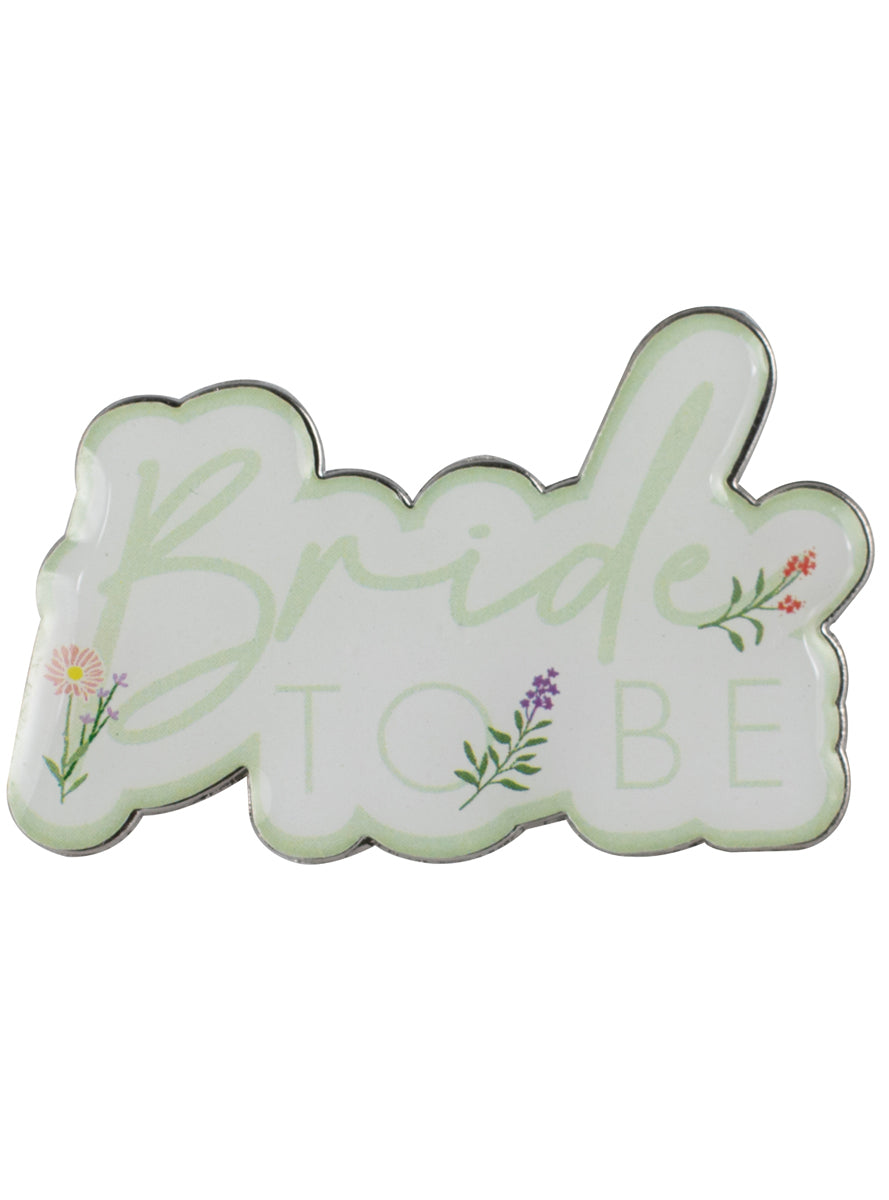 green bridal flower enamel pin - main image