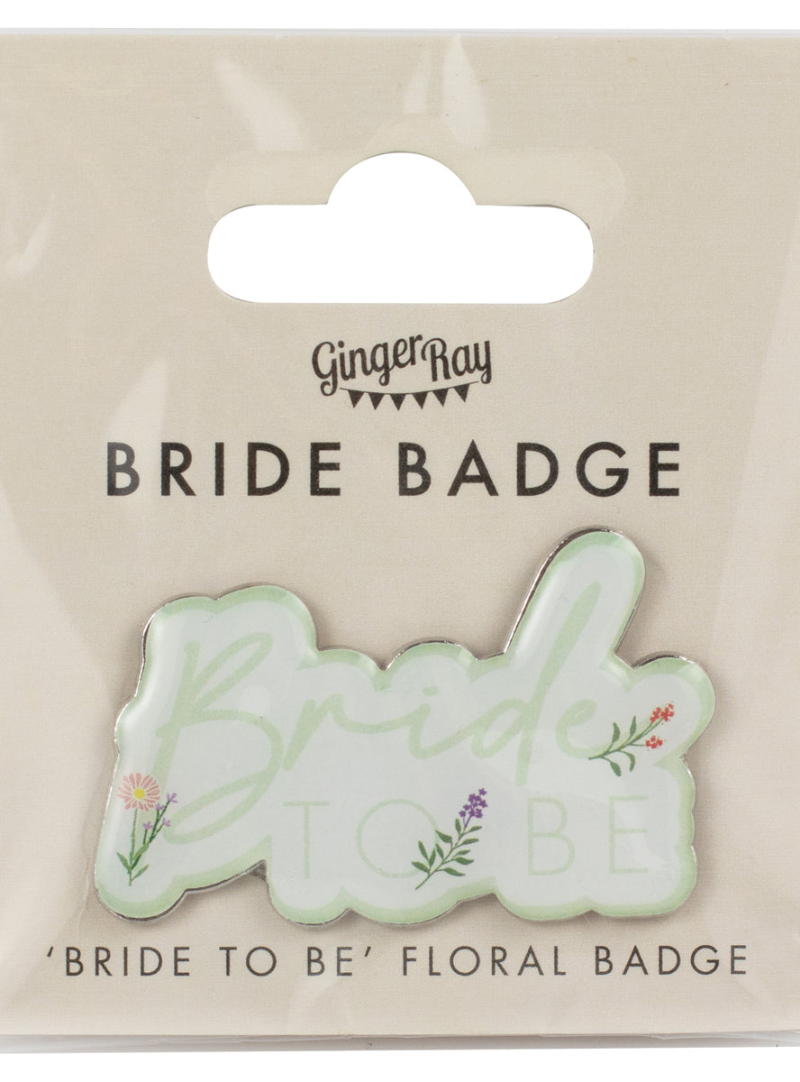 green bridal flower enamel pin - packaging image