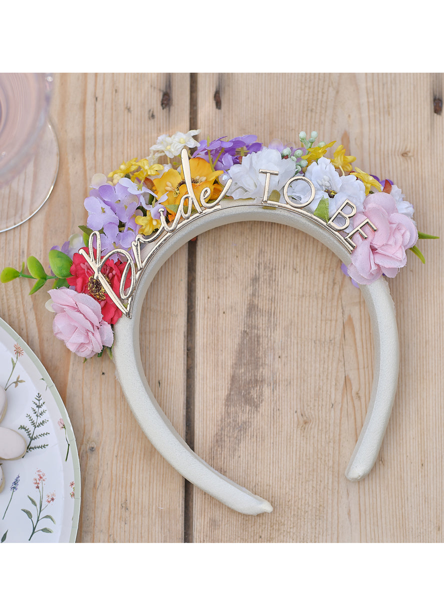 hens night bride to be flower crown headband - lifestyle image