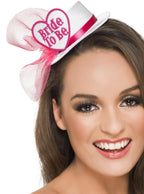White Bride To Be Hens Party Mini Top Hat - Main Image