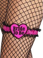 Hot Pink Bride To Be Hens Party Leg Garter - Main Image