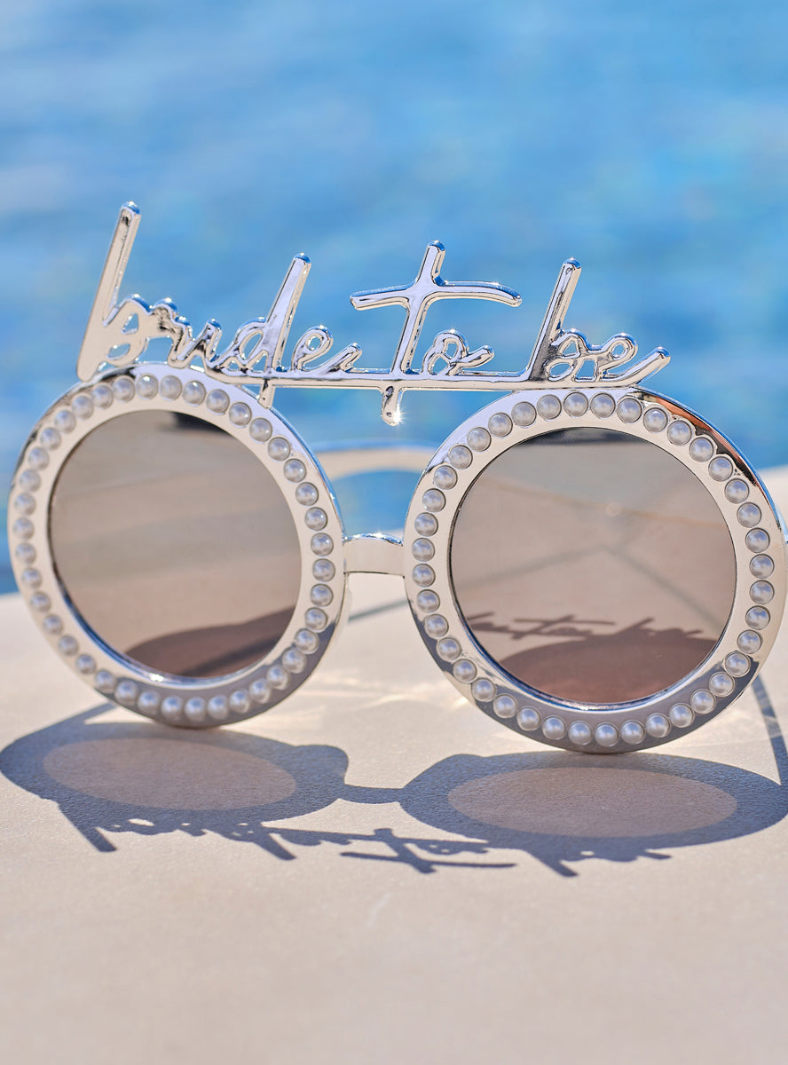 silver framed bride to be hens night glasses - lifestyle image