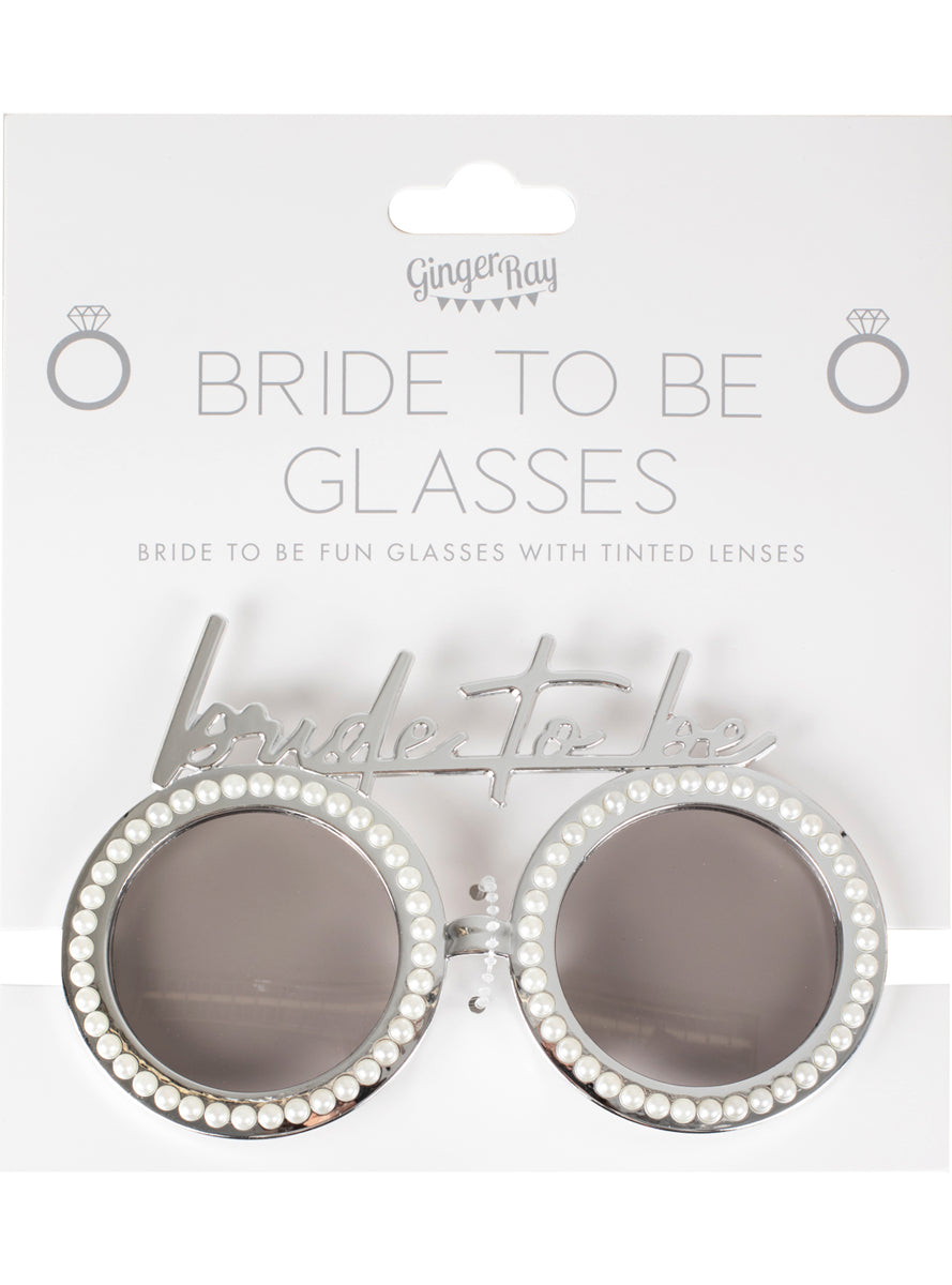 silver framed bride to be hens night glasses - packaging image
