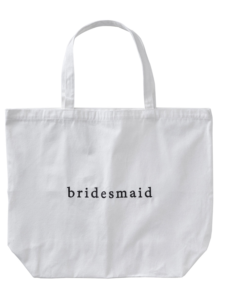 white bridesmaid large canvas tote bag - alternative image