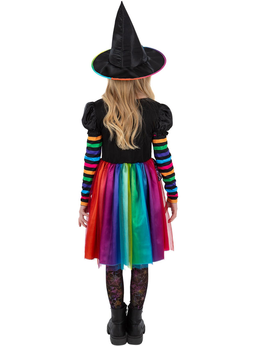 Girls pretty bright halloween witch costume - Back image