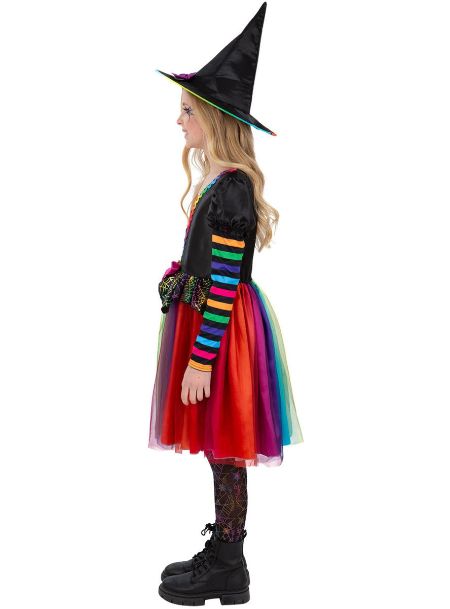 Girls pretty bright halloween witch costume - Side image