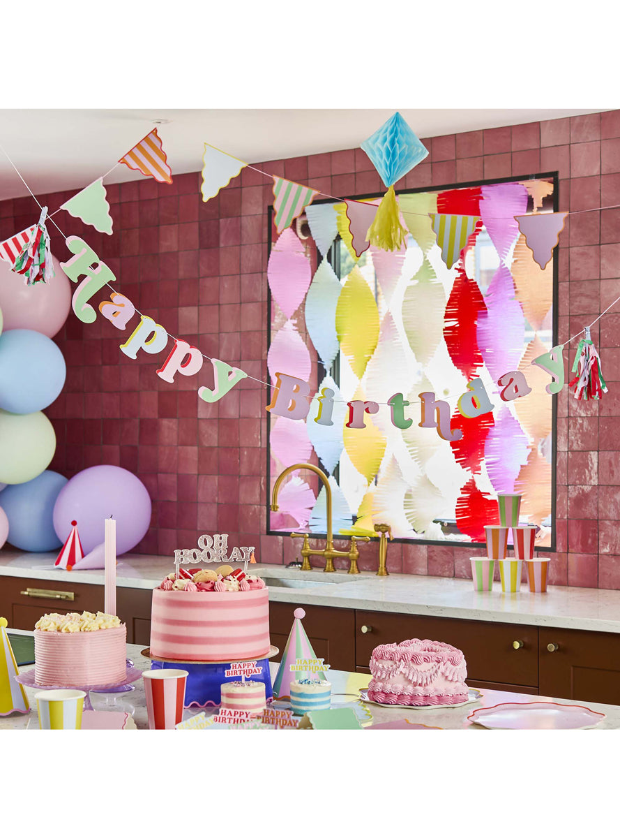 Bright Banquet 2m Long Rainbow Happy Birthday Banner — Alternative Image