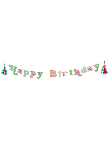 Bright Banquet 2m Long Rainbow Happy Birthday Banner — Main Image