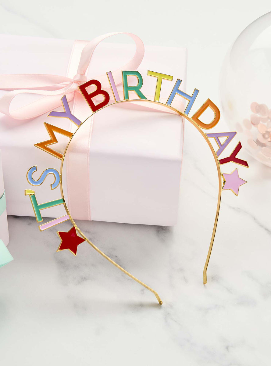 Bright Banquet Its My Birthday Rainbow Headband — Lifestyle Image 1