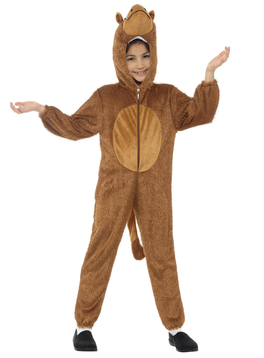 Kids camel animal onesie costume with hood - Main image