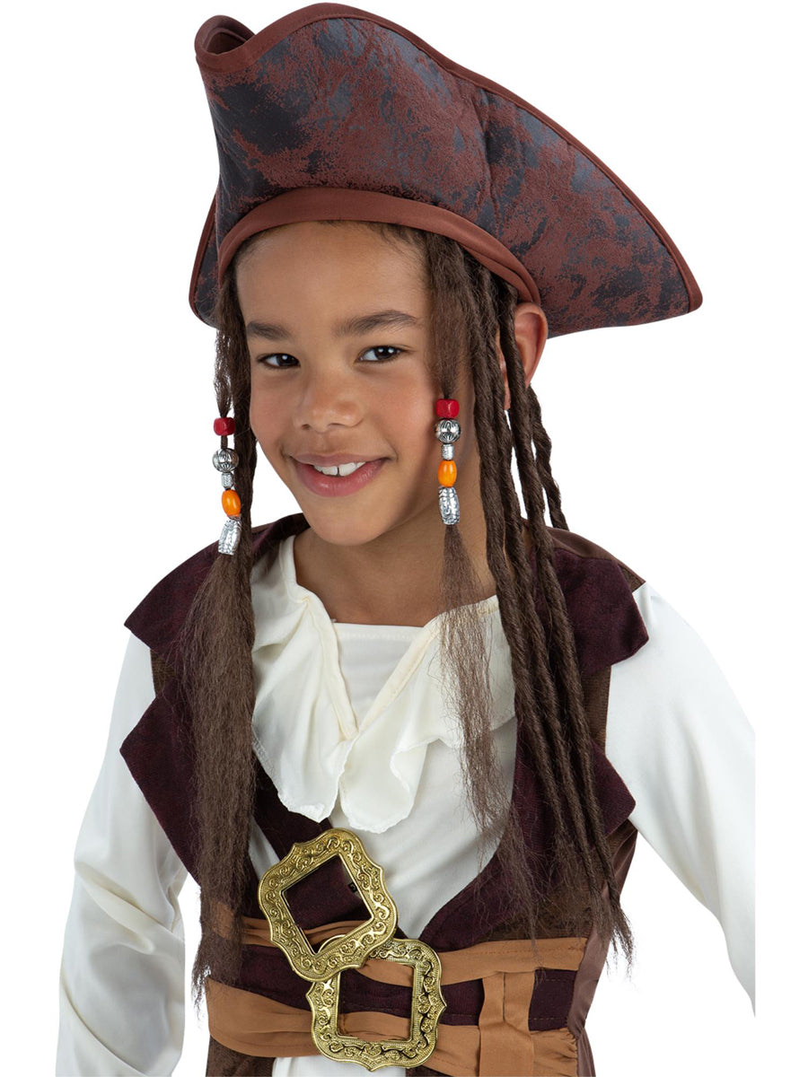 Boys Brown Suede Look Pirate Costume Hat
