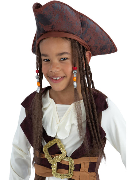 Boys Brown Suede Look Pirate Costume Hat