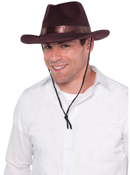 Adults Brown Cowboy Hat - Main Image