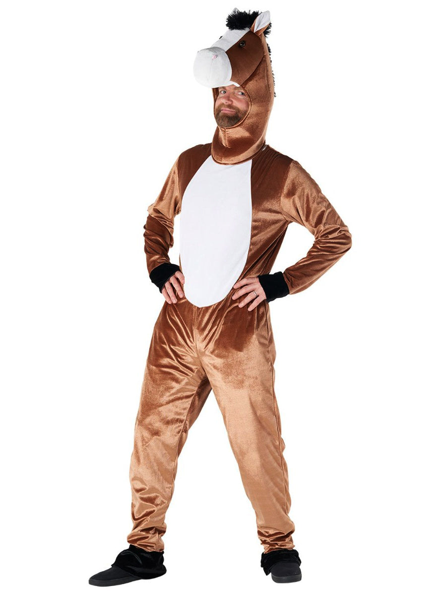 Plus Size Mens Brown Horse Costume - Alternate Image
