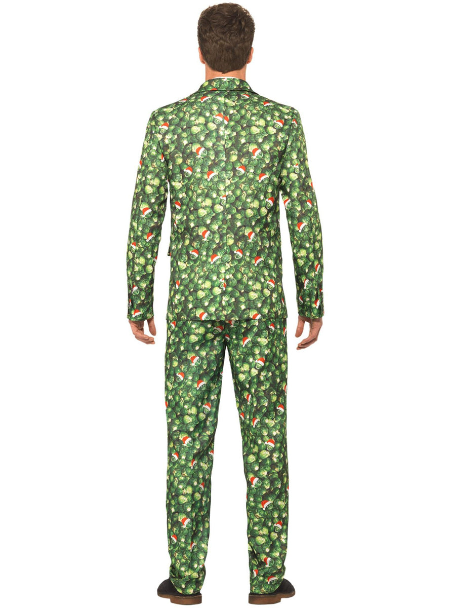 Mens Christmas Brussel Sprouts Funny Costume Suit - Back Image