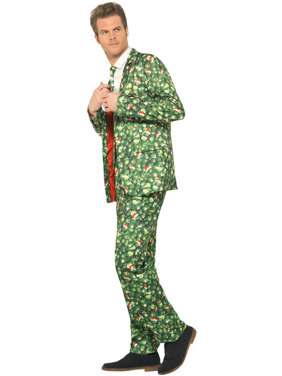 Mens Christmas Brussel Sprouts Funny Costume Suit - Side Image