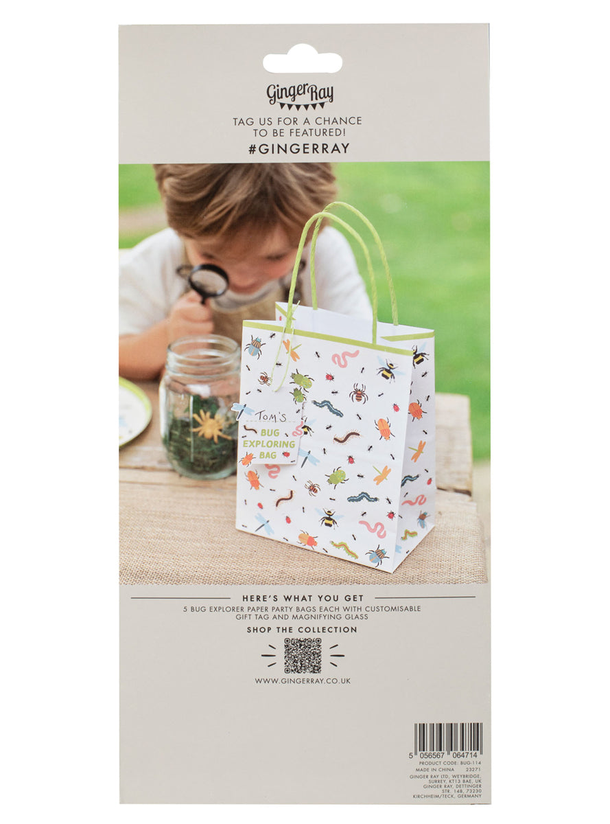 Bug Explorer 5 Pack Party Bags with Magnifying Glasses - Packaging Image Back