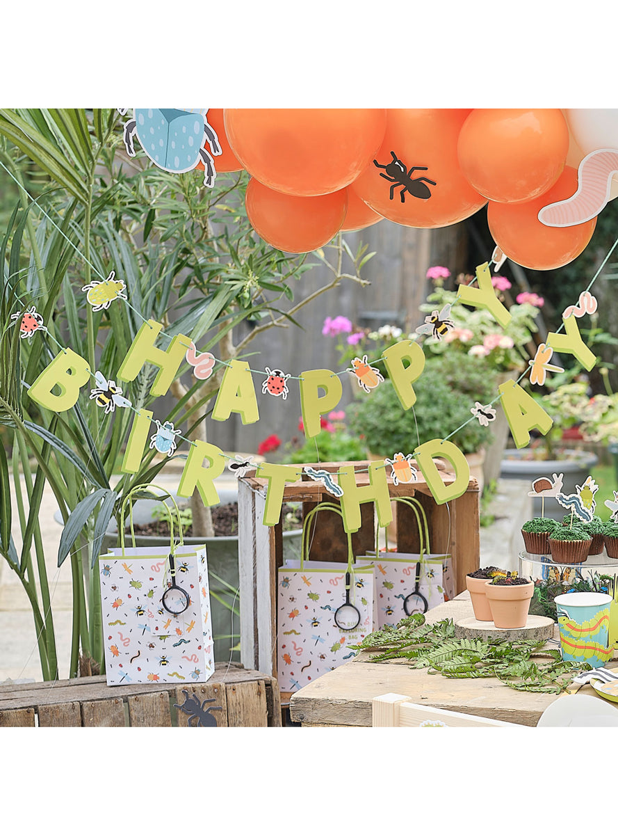Bugging Out 150cm Long Happy Birthday Party Bunting - Lifestyle Image
