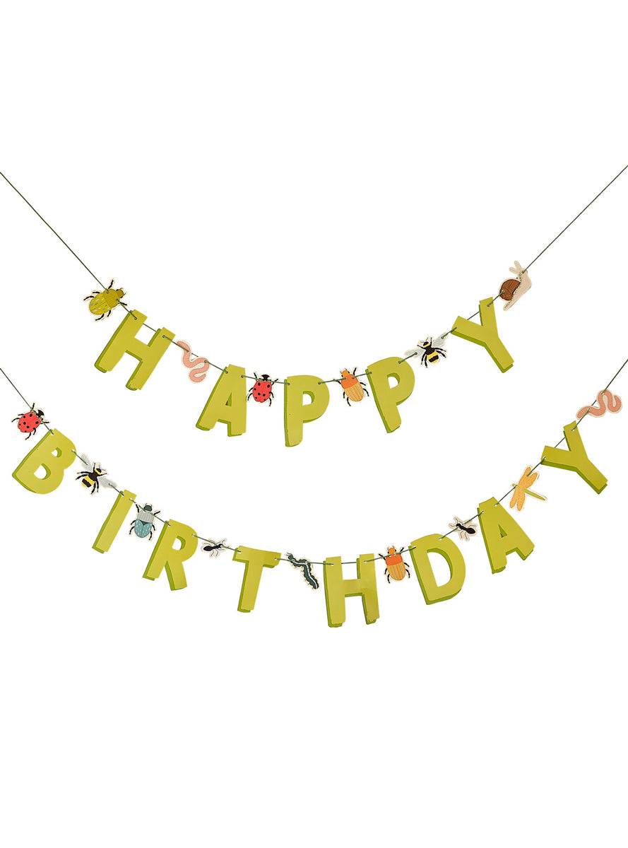 Bugging Out 150cm Long Happy Birthday Party Bunting - Main Image