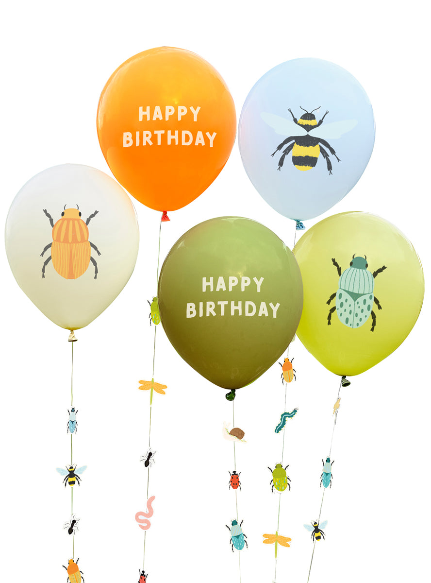 Bugging Out 5 Pack 30cm Latex Birthday Balloon Pack - Main Image