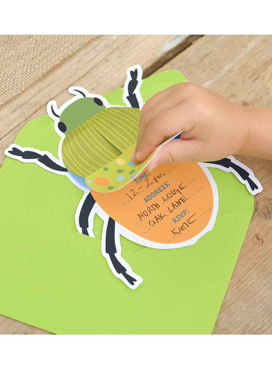 Bugging Out 5 Pack Birthday Party Invitations - Lifestyle Image