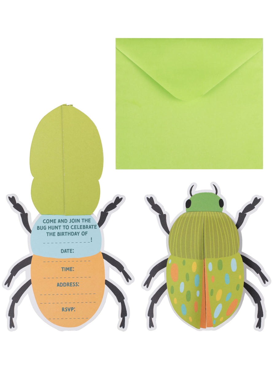 Bugging Out 5 Pack Birthday Party Invitations - Main Image