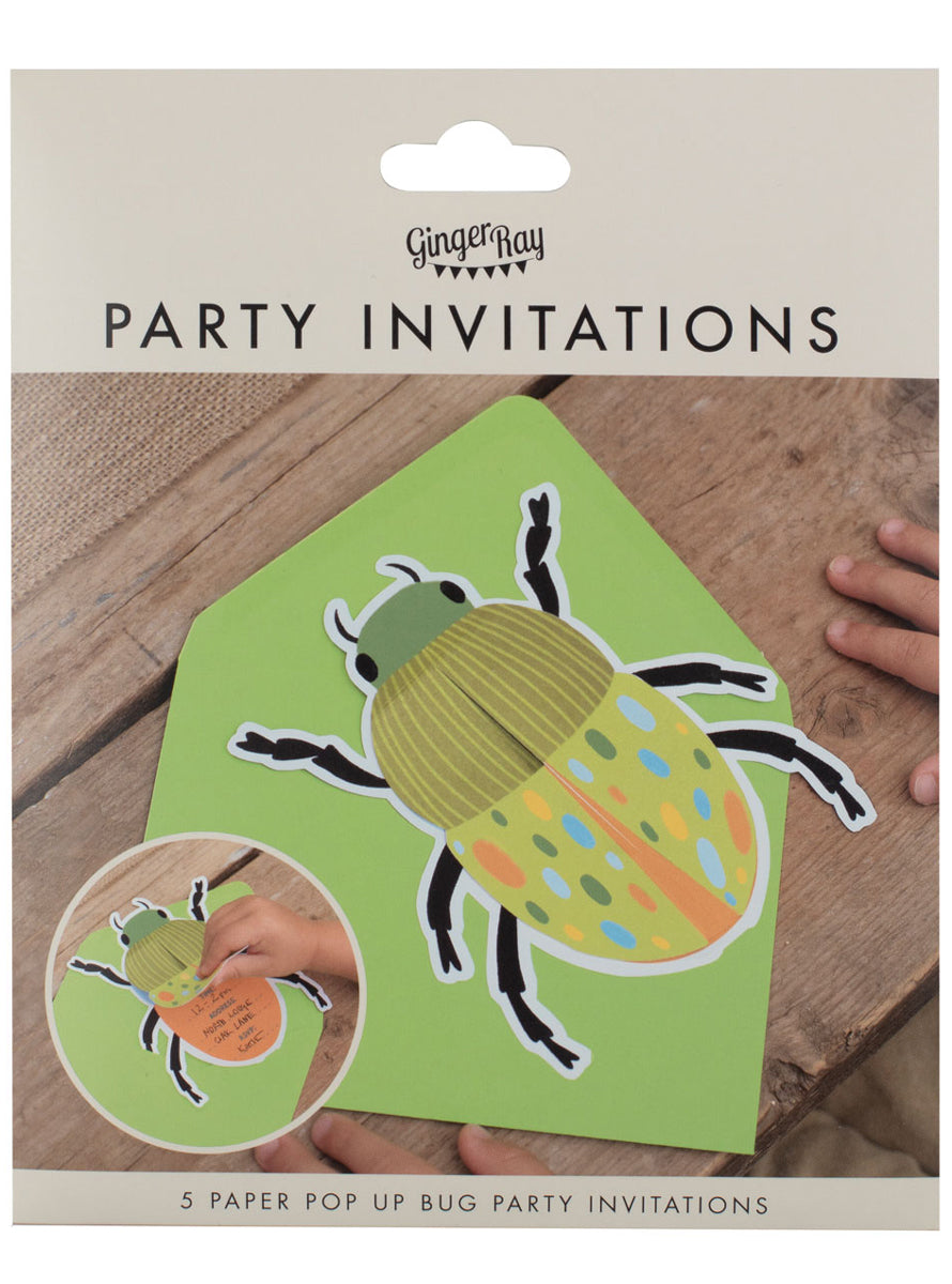 Bugging Out 5 Pack Birthday Party Invitations - Packaging Image