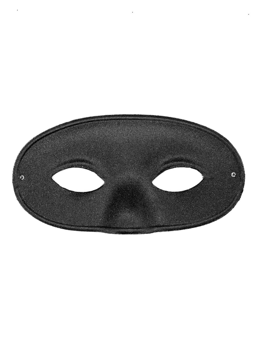Simple Mens Black Robber Costume Mask - Alternate Image