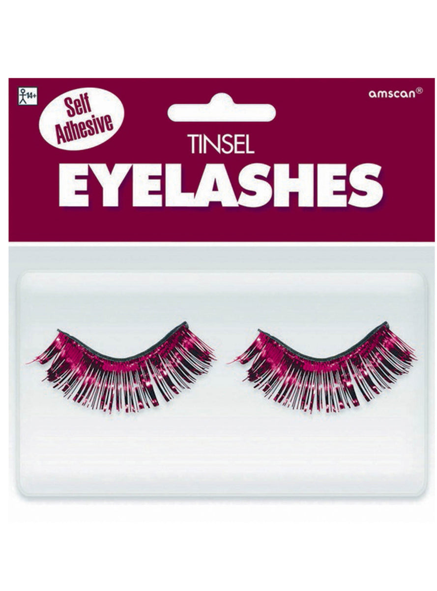Burgundy Tinsel Costume Lashes - Main Image