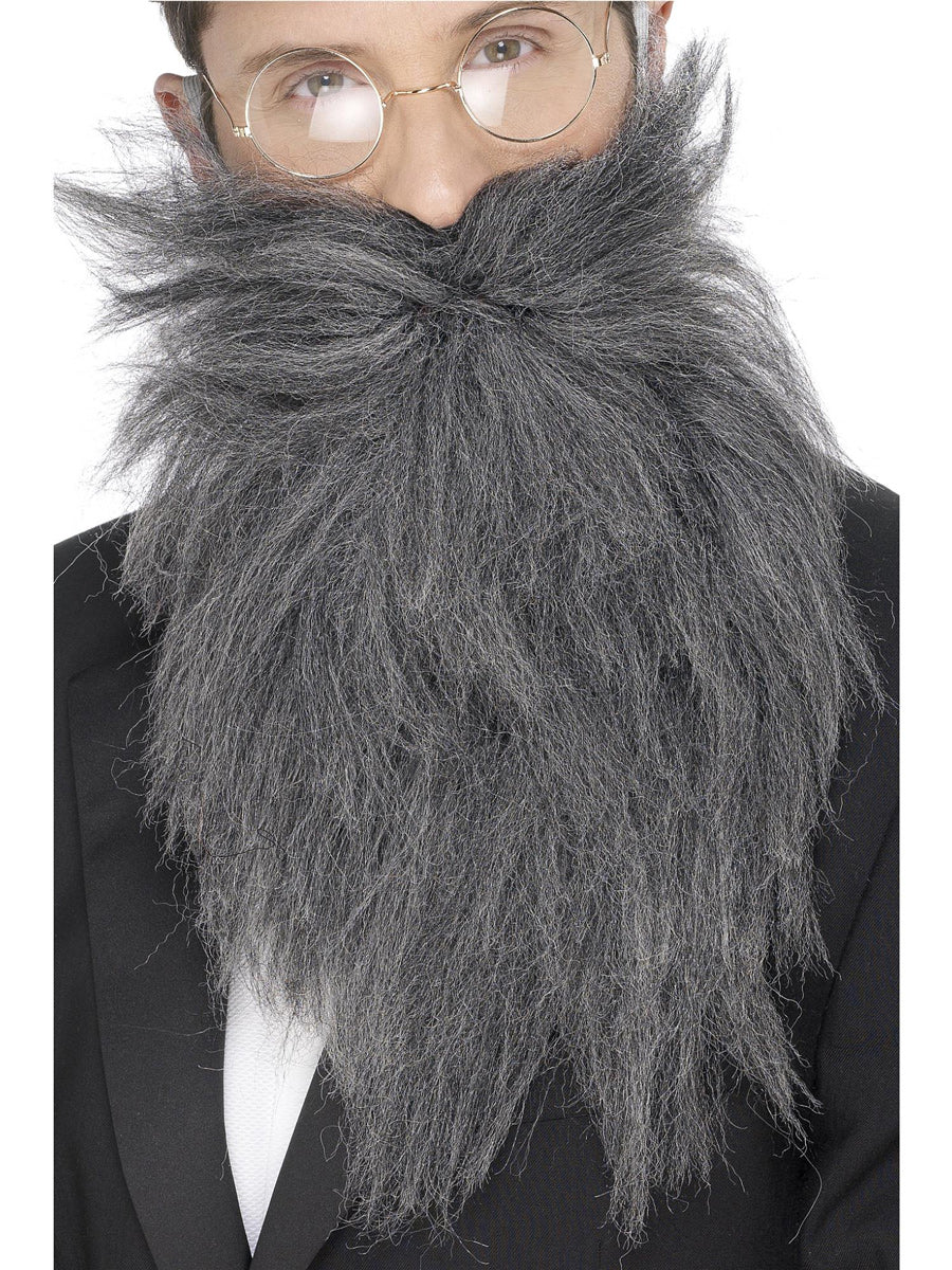 Mens Bushy grey Costume Beard And Moustache - Main Image
