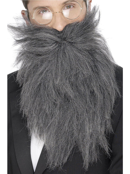 Mens Bushy grey Costume Beard And Moustache - Main Image