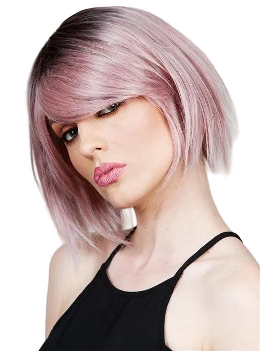 Callie Womens Deluxe Pink Ombre Pop Fashion Wig with Dark Roots - Alternative Image 1