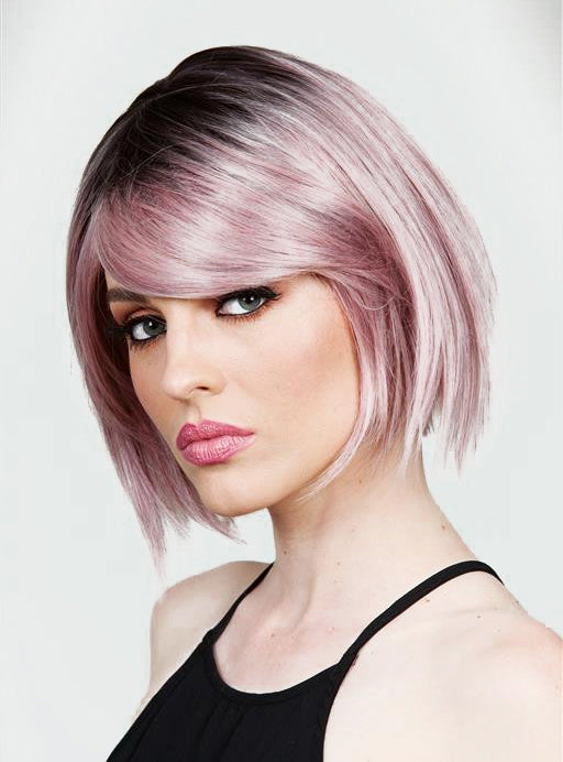 Callie Womens Deluxe Pink Ombre Pop Fashion Wig with Dark Roots - Alternative Image 2