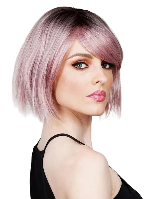 Callie Womens Deluxe Pink Ombre Pop Fashion Wig with Dark Roots - Main Image